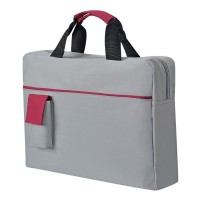 Конференц-сумка &quot;Sense&quot;; серый с красным; 37х27x8 см; полиэстер; шелкография 