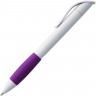 Ручка шариковая Grip, белая с фиолетовым - 