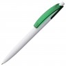 Ручка шариковая Bento, белая с зеленым - 