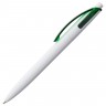 Ручка шариковая Bento, белая с зеленым - 