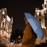 Зонт складной Manifest Color со светоотражающим куполом, синий - 