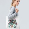 Холщовая сумка Floral, молочно-белая - 