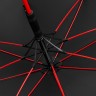 Зонт-трость с цветными спицами Color Style, красный с черной ручкой - 