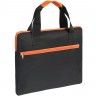 Конференц-сумка Unit Сontour, черная с оранжевой отделкой - 