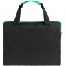 Конференц-сумка Unit Сontour, черная с зеленой отделкой - 