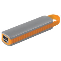 Универсальный аккумулятор &quot;Fancy&quot; (2200mAh), серый с оранжевым, 12,9х2,7х2,2 см,пластик, шт 