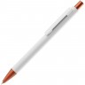 Ручка шариковая Chromatic White, белая с оранжевым - 