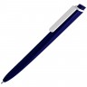 Ручка шариковая Pigra P02 Mat, темно-синяя с белым - 