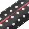 Зонт складной R Pattern, черный в белый горох с красным кантом - 