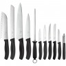 Набор из 10 кухонных ножей Victorinox Swiss Classic в деревянной подставке с овощечисткой - 