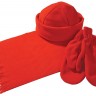 Комплект Unit Fleecy: шарф, шапка, варежки, красный - 