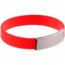Силиконовый браслет Brisky с металлическим шильдом, красный - 