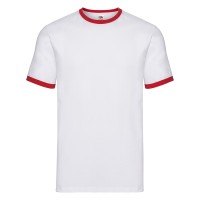 Футболка "Ringer T", белый с красным_2XL, 100% х/б, 160 г/м2