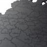 Деревянная карта России с названиями городов, черная - 