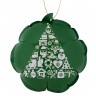 Новогодний самонадувающийся шарик, зеленый с белым рисунком - 