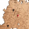 Деревянная карта России с названиями городов, дуб - 