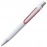 Ручка шариковая Clamp, белая с красным - 
