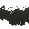 Деревянная карта России, черная - 