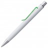 Ручка шариковая Clamp, белая с зеленым - 