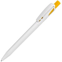TWIN, ручка шариковая, ярко-желтый/белый, пластик