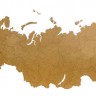 Деревянная карта России, коричневая - 