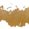 Деревянная карта России, коричневая - 