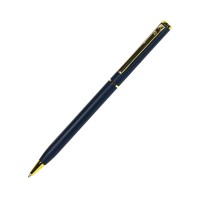 SLIM, ручка шариковая, синий/золотистый, металл