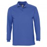 Рубашка поло мужская с длинным рукавом Winter II 210 ярко-синяя - 