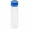 Бутылка для воды Aroundy, прозрачная с синей крышкой - 