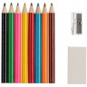 Набор Hobby с цветными карандашами, ластиком и точилкой, белый - 