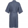 Халат вафельный мужской Boho Kimono, темно-синий (графит) - 