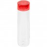 Бутылка для воды Aroundy, прозрачная с красной крышкой - 