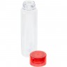 Бутылка для воды Aroundy, прозрачная с красной крышкой - 