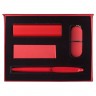 Набор Bond: аккумулятор, флешка и ручка, красный - 
