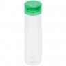 Бутылка для воды Aroundy, прозрачная с зеленой крышкой - 