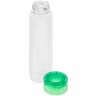 Бутылка для воды Aroundy, прозрачная с зеленой крышкой - 
