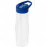 Спортивная бутылка Start, прозрачная с синей крышкой - 