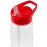 Спортивная бутылка Start, прозрачная с красной крышкой - 