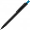 Ручка шариковая Chromatic, черная с голубым - 