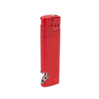 Зажигалка пьезо ISKRA с открывалкой, красная, 8,2х2,5х1,2 см, пластик/тампопечать 