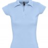 Рубашка поло женская без пуговиц PRETTY 220, голубая - 