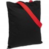 Холщовая сумка BrighTone, черная с красными ручками - 
