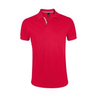 Рубашка поло мужская "Portland Men" красный, серый_S, 100% х/б, 200г/м2