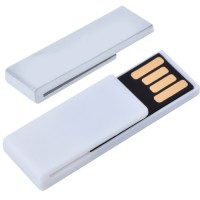 USB flash-карта "Clip" (16Гб),белая,3,8х1,2х0,5см,пластик