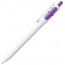 Ручка шариковая Bolide, белая с фиолетовым - 