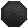 Складной зонт Wood Classic с серой окантовкой, черный - 