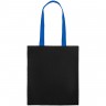Холщовая сумка BrighTone, черная с ярко-синими ручками - 