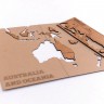 Деревянная карта мира World Map True Puzzle Small, коричневая - 