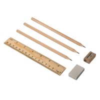Канцелярский набор DONY -  карандаши, линейка, точилка, ластик, дерево/переработанный картон