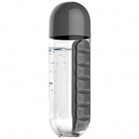 Бутылка с таблетницей In Style, черная 